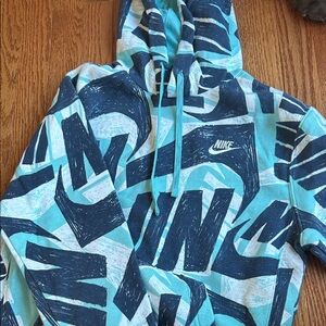 Nike Blue all over print Graphic Hoodie